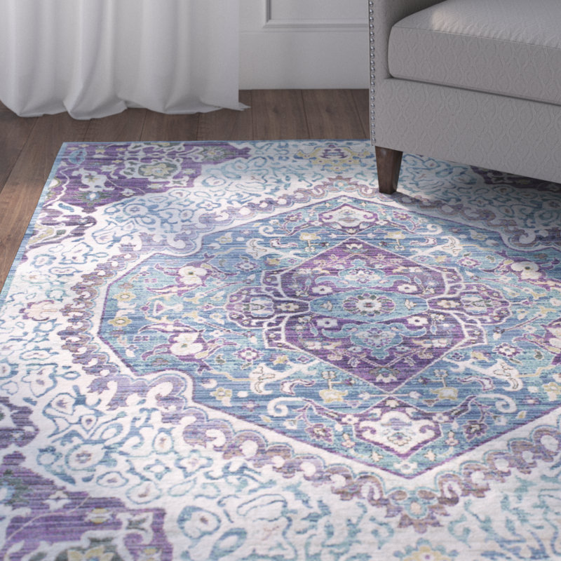 Mistana Fields Bright Purple/Pale Blue Area Rug & Reviews Wayfair